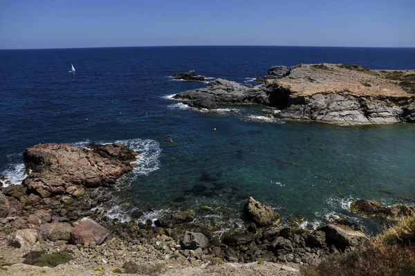 Cala Fria Strandutsikt Från Cabo Palos Fyr Murcia Spanien — Stockfoto