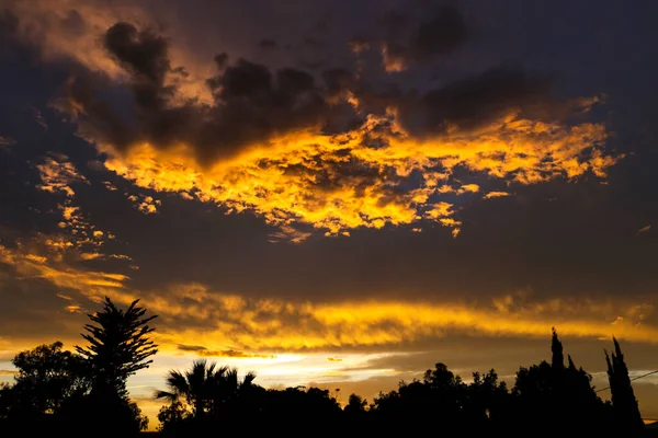 Spektakulärer Sonnenuntergang Mit Wolken Südspanien — Stockfoto