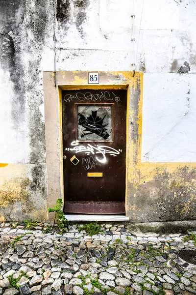 Evora Portekiz Ekim 2022 Portekiz Deki Eski Bir Evde Kırık — Stok fotoğraf