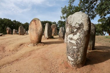 Amazing Megalithic monument in Evora called The Almendres Cromlech clipart