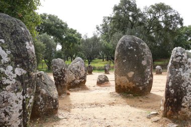 Evora 'da Almendres Cromlech adında inanılmaz bir Megalitik anıt.