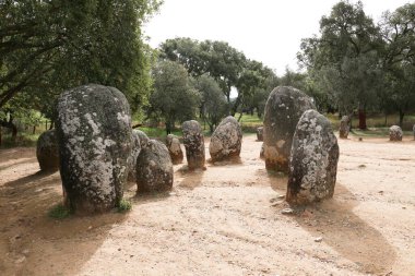 Evora 'da Almendres Cromlech adında inanılmaz bir Megalitik anıt.