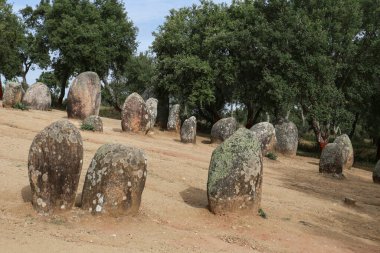 Evora 'da Almendres Cromlech adında inanılmaz bir Megalitik anıt.