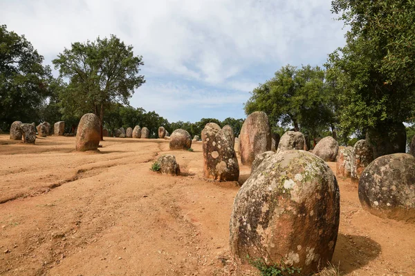 stock image Amazing Megalithic monument in Evora called The Almendres Cromlech