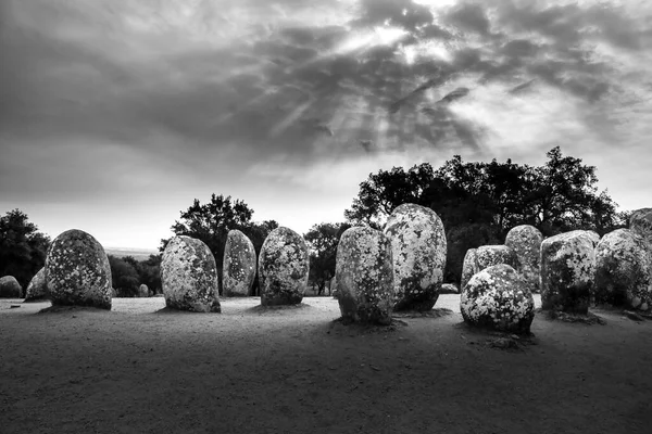 Amazing Megalithic Monument Evora Called Almendres Cromlech — Stock Photo, Image