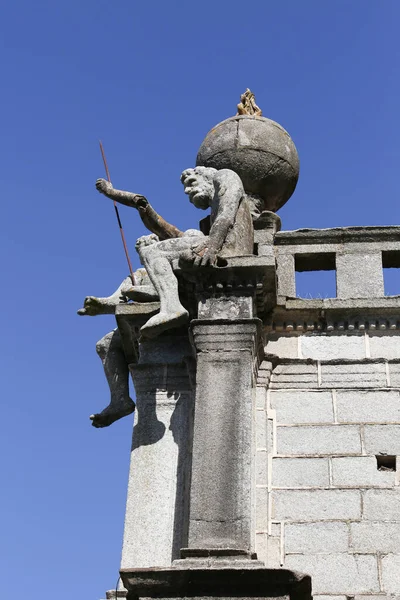 Evora Portugalsko Října 2022 Mytologické Postavy Fasády Kostela Graca Městě — Stock fotografie