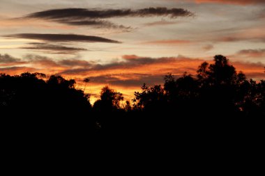 Yazın Alicante 'de Sunset' te Pembe Bulutlar ve güzel gökyüzü