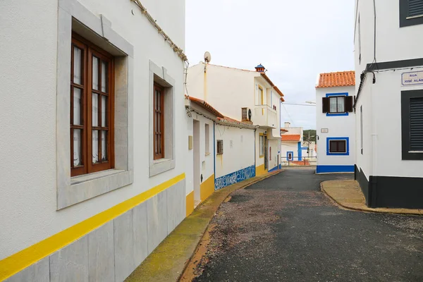 Zambujeira Mar Portugal October 2022 Beautiful Narrow Streets Whitewashed Houses — Stock Photo, Image