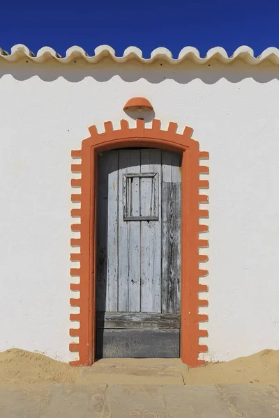 Velhas Fachadas Caiadas Branco Ilha Tavira Região Algarve Portugal — Fotografia de Stock