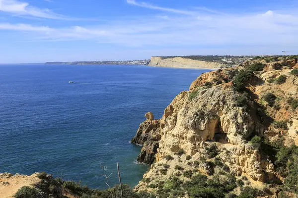 Природні Особливості Скелі Вапнякові Утворення Понта Єде Алгарве Португалія — стокове фото