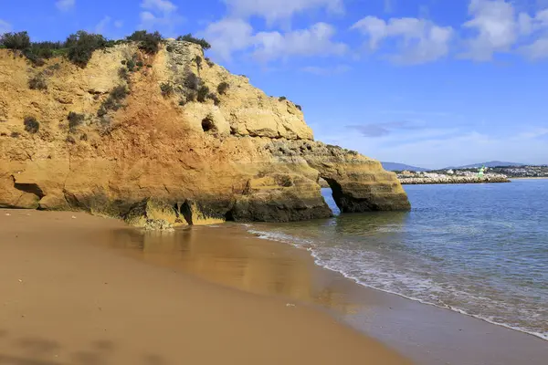 Природні Особливості Скелі Вапнякові Утворення Пляжі Прая Батата Понта Єде — стокове фото