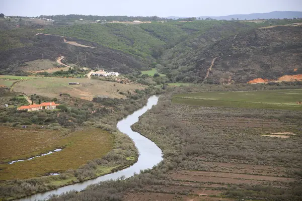 Пейзаж Березі Річки Сейшей Одіссеї Португалія — стокове фото