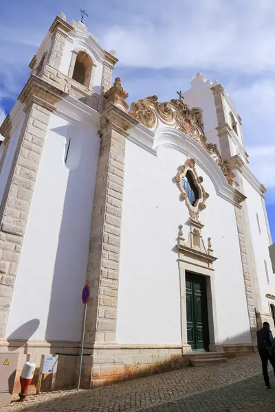 Lagos Algarve Portogallo Ottobre 2022 Bella Facciata Della Chiesa Santo — Foto Stock
