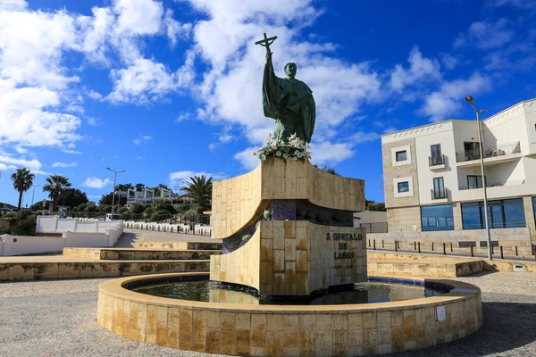 Лагос Алгарве Португалия Октября 2022 Года Статуя Святого Гонкало Лагоса — стоковое фото