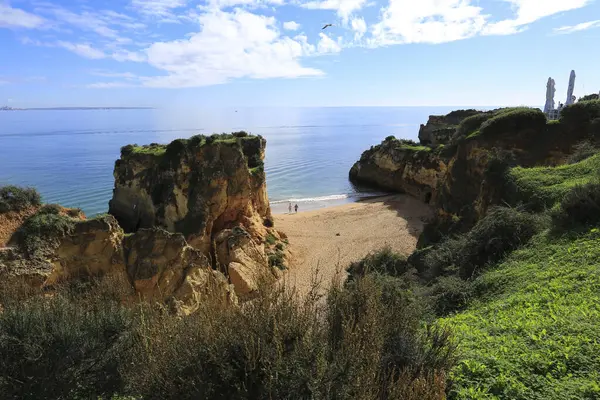 Lagos Algarve Portugal Octubre 2022 Características Naturales Acantilados Formaciones Piedra —  Fotos de Stock