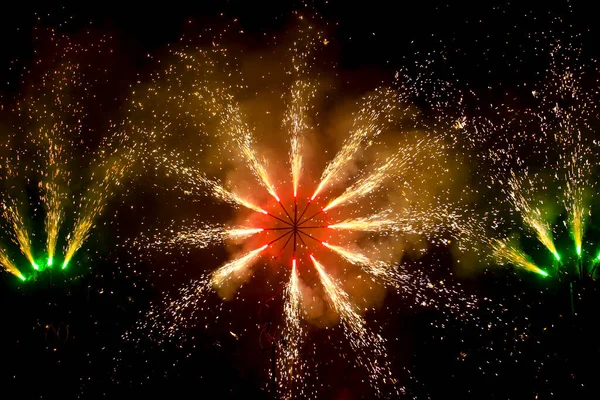 Vuur Duivels Genoemd Correfocs Festiviteiten Van Santa Pola — Stockfoto