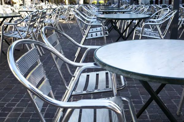 Stainless steel bar terrace furniture in Spain
