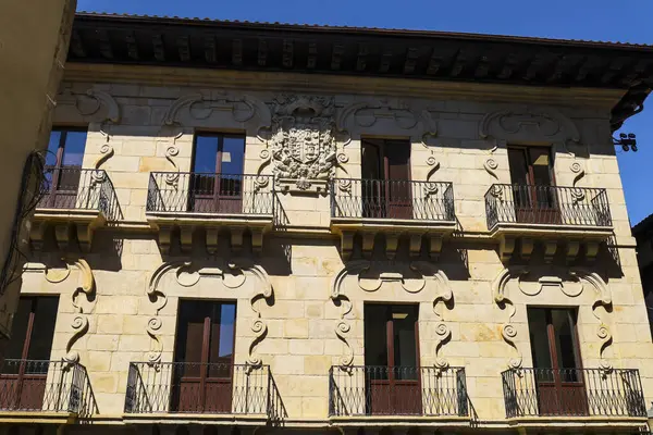 Hondarribia Gipuzkoa Spanje Augustus 2023 Traditionele Baskische Huizen Hondarribia Een — Stockfoto