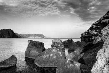 Las Negras kasabasındaki El Cuervo Koyu, Güney İspanya, Almerya 'daki Cabo de Gata doğal parkı..