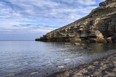 Las Negras kasabasındaki El Cuervo Koyu, Güney İspanya, Almerya 'daki Cabo de Gata doğal parkı..
