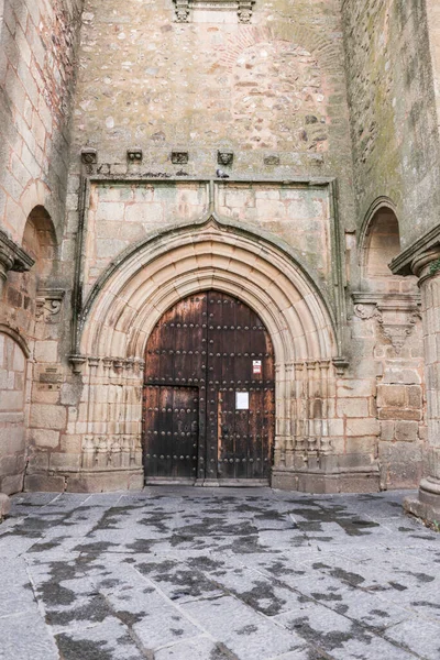 Detalles Arquitectónicos Hermosa Iglesia Santiago Mayor Cáceres Extremadura España — Foto de Stock