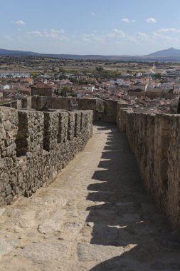 Trujillo şehrindeki Trujillo kalesi, Caceres, İspanya