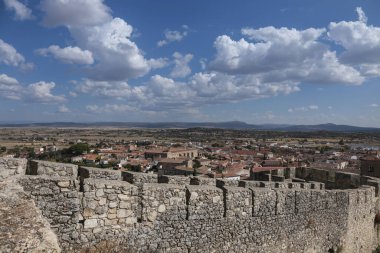 Kaleden Trujillo kasabasının panoramik manzarası. Caceres, Extremadura, İspanya.