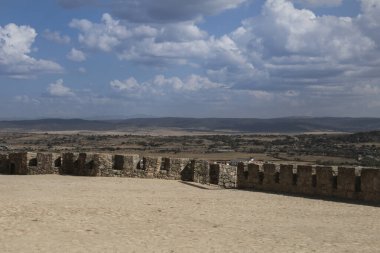 Kaleden Trujillo kasabasının panoramik manzarası. Caceres, Extremadura, İspanya.