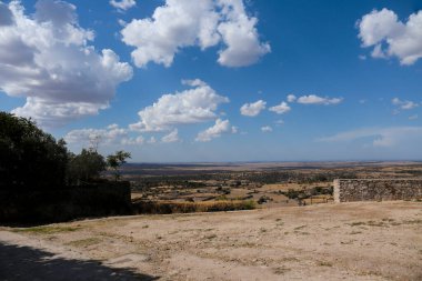 Trujillo şehrindeki Trujillo kalesi, Caceres, İspanya