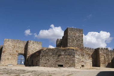 Trujillo şehrindeki Trujillo kalesi, Caceres, İspanya