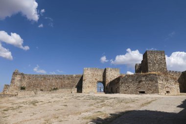 Trujillo şehrindeki Trujillo kalesi, Caceres, İspanya