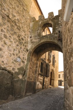 Trujillo, Caceres, İspanya - 21 Ekim 2023: Eski Trujillo kasabası, Caceres, İspanya