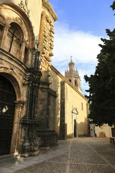 Enge Kopfsteinpflasterstraßen Und Historische Fassaden Der Altstadt Von Ronda Málaga — Stockfoto