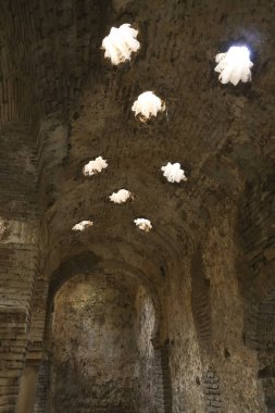 Ronda, Malaga, İspanya... 23 Ekim 2023: Eski Ronda kasabasındaki Arap hamamlarının mimari detayları