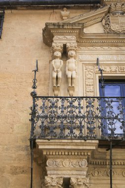 Ronda, Malaga, İspanya 21 Ekim 2023 Ronda 'daki Salvatierra Markizi Sarayı' nın mimari detayları.
