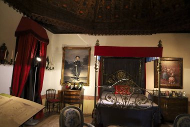 Belmonte, Cuenca, İspanya 10 Aralık 2023 Cuenca bölgesindeki Belmonte Kalesi 'nin Mimari ve Odaları