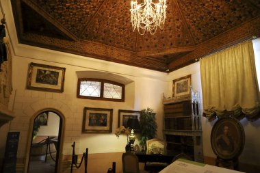 Belmonte, Cuenca, İspanya 10 Aralık 2023 Cuenca bölgesindeki Belmonte Kalesi 'nin Mimari ve Odaları