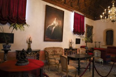 Belmonte, Cuenca, İspanya 10 Aralık 2023 Cuenca bölgesindeki Belmonte Kalesi 'nin Mimari ve Odaları