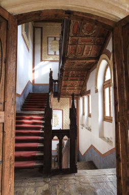 Belmonte, Cuenca, İspanya 10 Aralık 2023 Cuenca bölgesindeki Belmonte Kalesi 'nin mimari detayları.