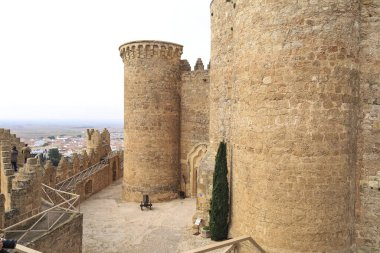 Belmonte, Cuenca, İspanya... 10 Aralık 2023: Cuenca bölgesindeki Belmonte Kalesi ve Kulesi