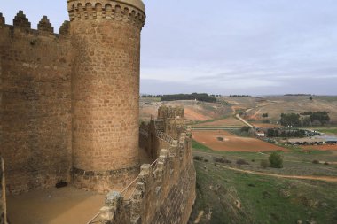 Belmonte, Cuenca, İspanya... 10 Aralık 2023: Cuenca bölgesindeki Belmonte Kalesi ve Kulesi