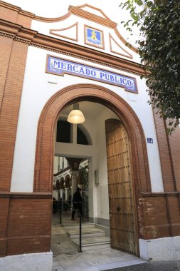 Rota, Cadiz, İspanya - 3 Ekim 2023: Rota, Cadiz, Endülüs Belediye Merkezi Pazarı