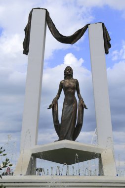 Chipiona, Cadiz, İspanya... 10 Ekim 2023: Chipiona 'da Juan Avalos' un Rocio Jurado Anıtı