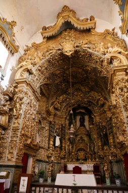 Elvas, Portekiz- 23 Ekim 2023: Elvas 'taki Ordem Terceira da Sao Francisco kilisesinin mimari detayları