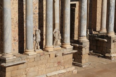 Merida, Extremadura, İspanya 23 Ekim 2023 Merida Roma Tiyatrosu