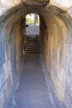 Merida, Extremadura, İspanya 23 Ekim 2023 Merida Roma Tiyatrosu