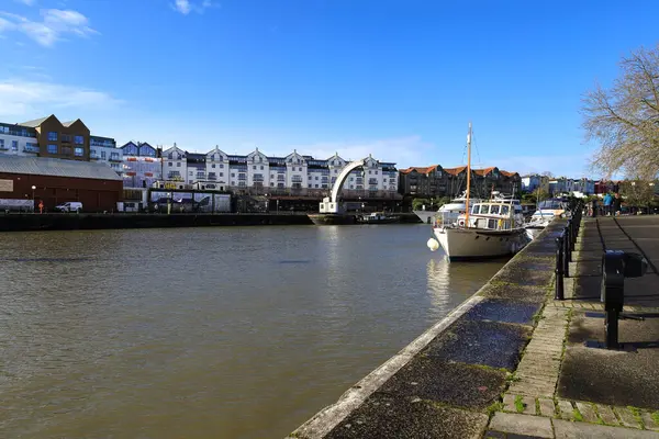 Bristol Inglaterra Marzo 2024 Hermosas Vistas Del Muelle Zona Harbourside — Foto de Stock