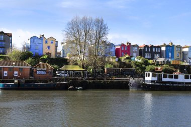 Bristol, England- March 29, 2024: Beautiful views of The dock at Harbourside area in Bristol clipart
