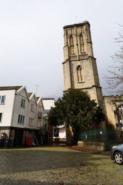 Bristol, England- March 29, 2024:Temple Church or Holy Cross Church in Bristol on a cloudy day clipart