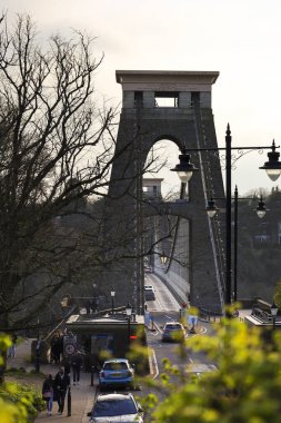Bristol, İngiltere - 30 Mart 2024 Bristol şehrinde öğleden sonra Clifton Askı Köprüsü